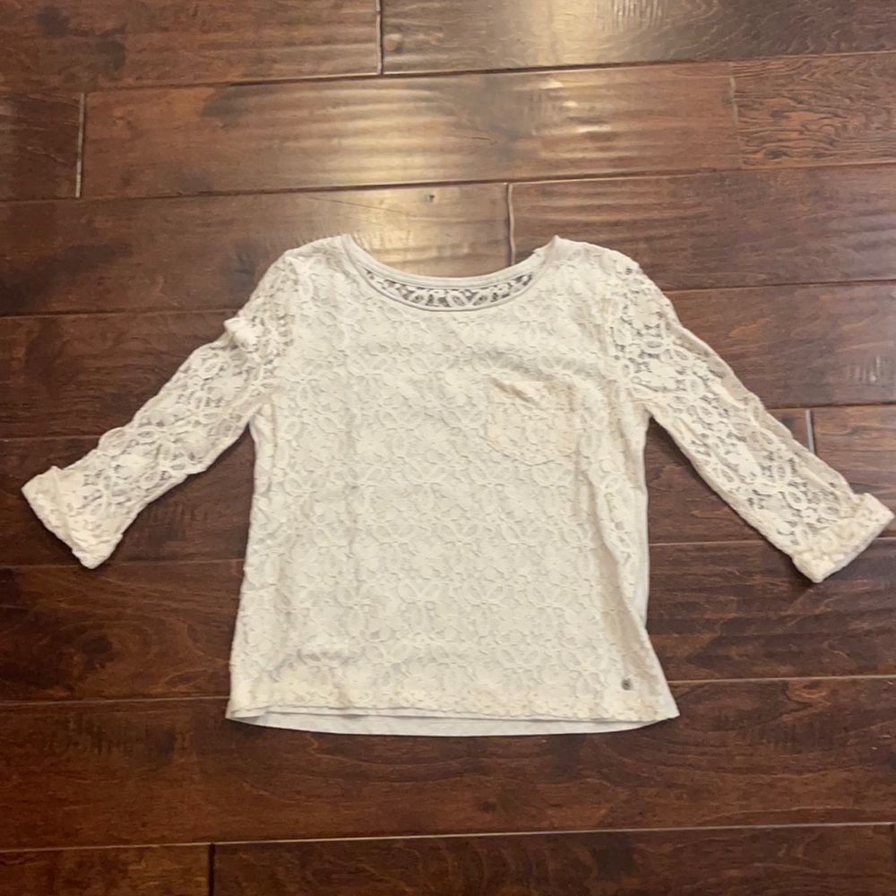 Abercrombie kids lace 3/4” sleeve top